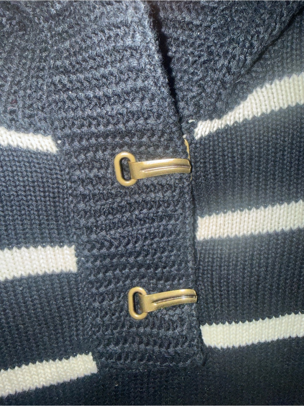 Ralph Lauren Lauren Jeans Co Black White Striped Cotton Knit Sweater Women Large - Picture 2 of 4